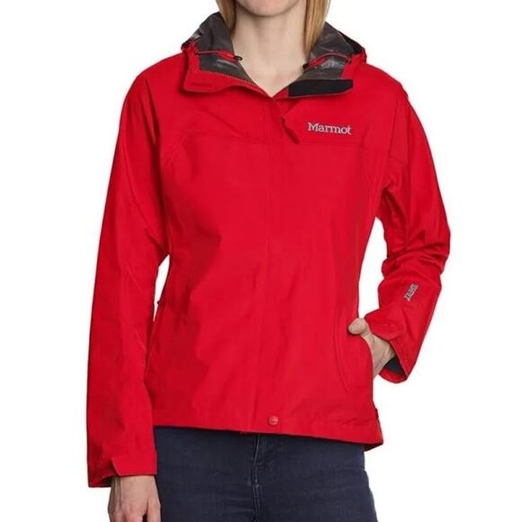 Marmot Gore-Tex Minimalist Rain Jacket Women's Paclite Shell Red Waterproof XL - Picture 1 of 16